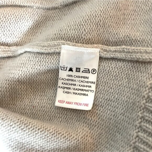 Derek Rose Nina Women's 100% Cashmere Cardigan Sweater Cream Open Pockets Size L - Picture 4 of 7